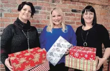  ?? MELINDA CHEEVERS METROLAND ?? The Shoebox Project for Women campaign co-chairs, from left, are Joy MaGarrey, Debbie Swartz and Jenny Swartz.