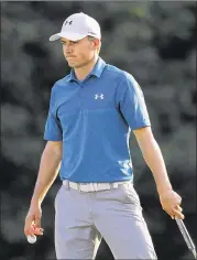  ?? TIM BRADBURY / GETTY IMAGES ?? Jordan Spieth bogeys the 18th at TPC Boston in his second straight runner-up finish in the playoffs. He leads the FedEx Cup standings.