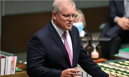  ?? Photograph: Mick Tsikas/AAP ?? Officials from Scott Morrison’s department confirmed this week that taxpayer-funded market research was shared with the PM’s office.