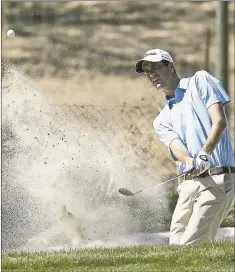  ?? ERIC RISBERG — THE ASSOCIATED PRESS ?? Chesson Hadley, who shot 61 Friday, was 10 shots worse Saturday and trails the Safeway Open leader Tyler Duncan by a shot at Silverado Resort in Napa.