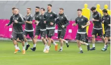  ?? EPA ?? Bayern Munich players warm up during a training session, led by Franck Ribery, who has been linked with a move to Qatar