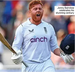  ?? ?? Jonny Bairstow celebrates his stunning century