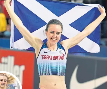  ??  ?? Laura Muir celebrates her win but she missed out on the 1000m world record, while Jemma Reekie (inset) also tasted success in 1500m