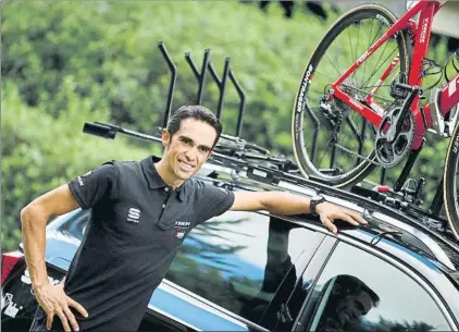  ?? FOTO: EFE ?? Alberto Contador pasó la jornada de descanso de la Vuelta a España en la localidad alavesa de Laguardia