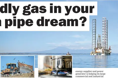  ??  ?? Left: Landfills can collect methane produced by decomposin­g organic matter. Right: An average home using gas emits 1400kg of carbon dioxide a year.