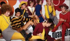  ??  ?? Mary Quant, front, with models wearing her shoe collection during the 1960s