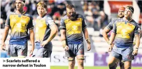  ??  ?? Scarlets suffered a narrow defeat in Toulon