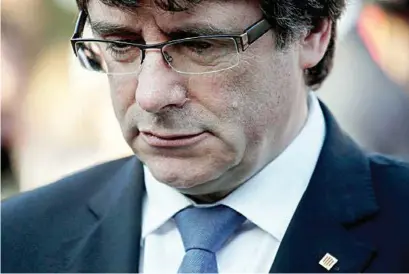  ??  ?? EL DISCURSO. Carles Puigdemont durante la conmemorac­ión por la muerte de Lluís Campanys fusilado en 1940, por Franco.