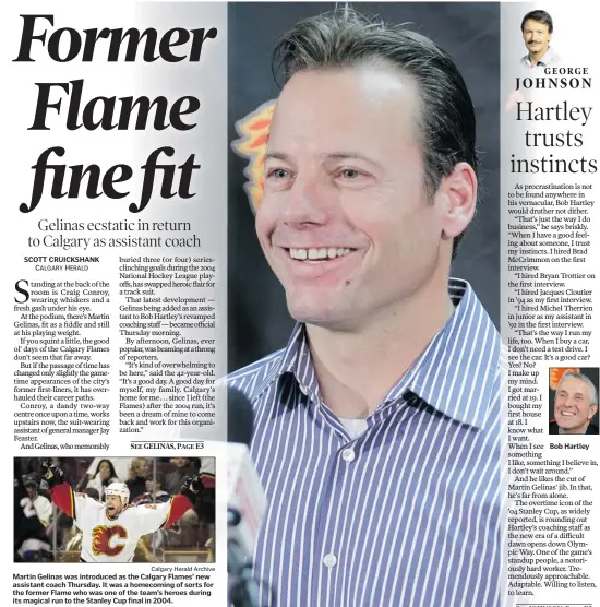  ?? Calgary Herald Archive
Colleen De Neve, Calgary Herald ?? Martin Gelinas was introduced as the Calgary Flames’ new assistant coach Thursday. It was a homecoming of sorts for the former Flame who was one of the team’s heroes during its magical run to the Stanley Cup final in 2004.