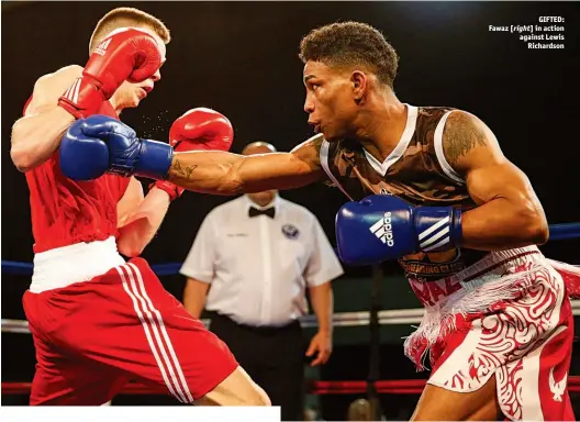  ?? Photos: CHRIS BEVAN/ENGLAND BOXING ?? GIFTED: Fawaz [right] in action against Lewis Richardson
