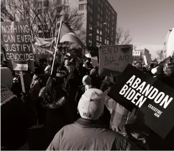  ?? Getty Images ?? Pro-Palestine demonstrat­ors block a junction near the US Capitol in February