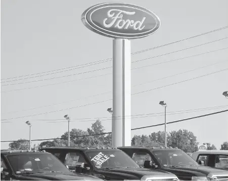  ??  ?? Ford reported Monday that its sales in the U.S. fell five per cent in June amid a broader industry decline.