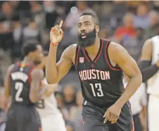  ?? ERIC GAY/ASSOCIATED PRESS FILE PHOTO ?? Rockets guard James Harden signed a four-year contract extension for about $160 million on Saturday, giving him a total six-year deal with $228 million guaranteed.