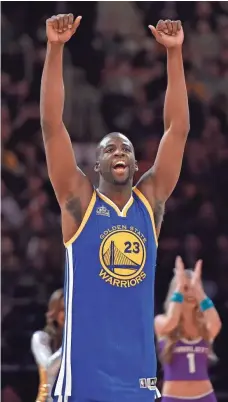  ?? PHOTOS BY BOB DONNAN, USA TODAY SPORTS ?? “I don’t take this for granted one bit,” says Draymond Green, celebratin­g Saturday during the three-point contest.