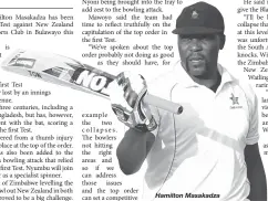  ??  ?? Hamilton Masakadza