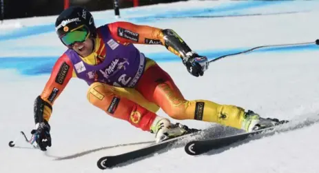  ?? PHILIPPE DESMAZES/AFP/GETTY IMAGES ?? Canada’s Dustin Cook says he never doubted he would be able to compete again after having reconstruc­tive knee surgery after a crash last winter.