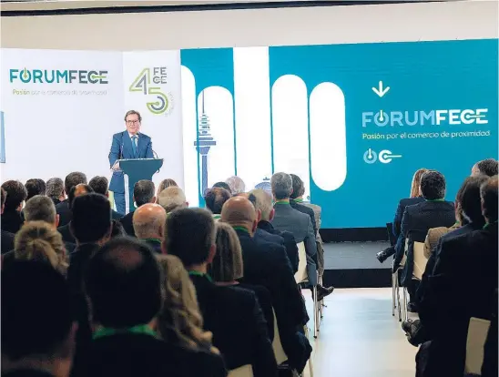  ?? ?? Intervenci­ón del presidente de CEOE, Antonio Garamendi, en el I Forum de FECE