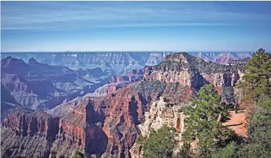  ?? PHOTOS BY THE ARIZONA OFFICE OF TOURISM ?? The view from the North Rim of the Grand Canyon offers a textured depth not found at the South Rim.