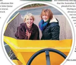  ??  ?? Left: Rachael and her mum, Pam Clegg, posed in a dumper truck, setting up another picture ...