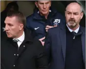  ??  ?? Brendan Rodgers and Steve Clarke (right)