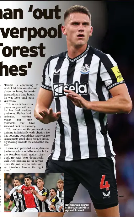 Botman ‘out for Liverpool and Forest matches’ - PressReader