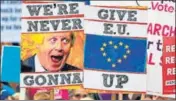  ?? AFP ?? Thousands of people marched to the parliament in London calling for a People's Vote, a second referendum on Brexit.