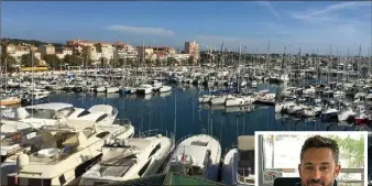  ??  ?? Le Vieux Port de Golfe-Juan dispose de  postes d’amarrage. Cicontre, le directeur d’exploitati­on Stéphane Panon. (Photos Ph. D.)