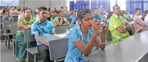  ?? Photo: Lusiana Tuimaisala ?? Participan­ts during the Veterinary Day at the Fiji National University’s College of Agricultur­e, Fisheries and Forestry in Koronivia, Nausori, on May 19, 2017.