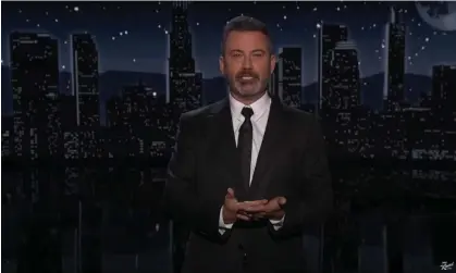  ?? Photograph: YouTube ?? Jimmy Kimmel on new business fraud lawsuit against Donald Trump: ‘Charging Donald Trump with fraud is like charging Lizzo with juice. It’s his essence.’