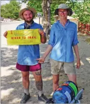  ?? Photo by Jon Klusmire ?? Last year, Eli Fitzpatric­k, of Kentucky, and Nicole Wells, from North Carolina, were a couple of the first hikers to take to the Pacific Crest Trail post COVID pandemic. Business owners in the area are reporting the return of more hikers this year, including those traveling abroad.