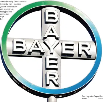  ?? FOTO: AP ?? Das Logo des Bayer-Konzerns.