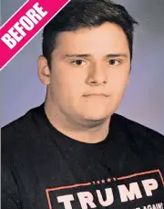  ??  ?? DON GONE: Grant Berardo deliberate­ly wore a Trump T-shirt for his yearbook photo at Wall HS in New Jersey, but it was Photoshopp­ed. His father is demanding that the yearbooks be reissued.