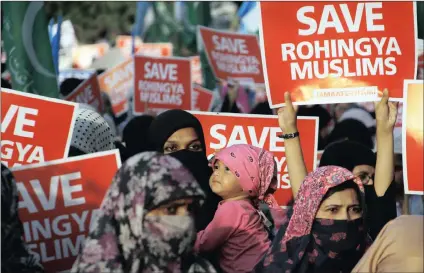  ?? PICTURE: EPA ?? Supporters of Islamic political party Jamat-e-Islami rally in Karachi in support of Rohingyas who are under attack in Myanmar.