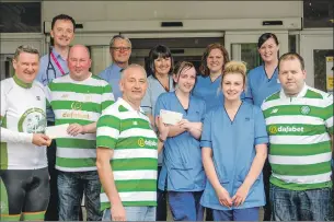  ?? Photo: Abrightsid­e Photograph­y. ?? Fort William Celtic Supporters’ Club presents cheques to Belford Hospital staff and Michael.