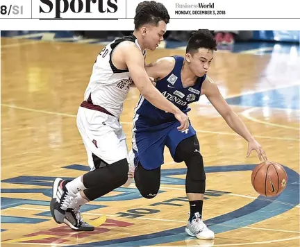  ?? ALVIN S. GO ?? THE DEFENDING CHAMPIONS Ateneo Blue Eagles are determined to close out the UP Fighting Maroons and earn back-to-back UAAP titles.