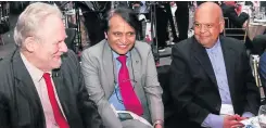  ?? Pictures: John Liebenberg ?? Rob Davies, Suresh Prabhu and Pravin Gordhan at the Indian high commission­er’s dinner at the Sandton Convention Centre last Saturday.