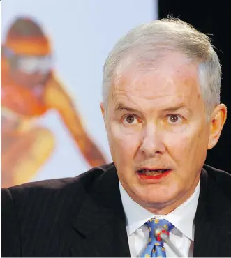  ?? GLENN BAGLO/FILES ?? John Furlong, who headed the Vancouver Olympic Organizing Committee, was initially dead set against a plebiscite, saying negative opponents can find inspiratio­n.