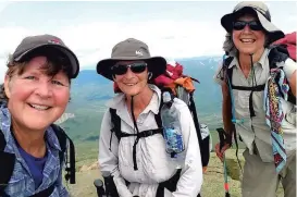  ??  ?? Kristy Burns, Lynn Edmiston and Annette Demel are the Wander Women. The former Colorado Springs residents have their own YouTube channel where they document their many adventures.
