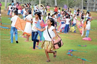  ??  ?? File picture of children flying kites at an event at the Shangri-La's Hambantota Golf Resort & Spa in Hambantota just before it opened in June 2016. Proposed during the tenure of the former regime, the resort isn't doing as well as originally planned.