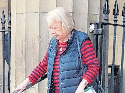  ?? ?? Blairgowri­e woman Christine Kincaid was fined £500 for driving home despite being over the limit.