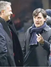  ??  ?? Il saluto tra Mihajlovic e Montella prima del fischio d’inizio