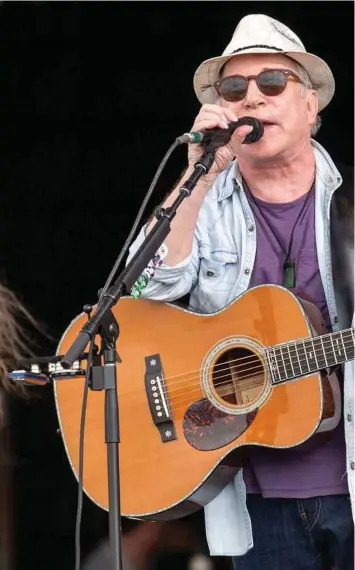  ??  ?? Musician Paul Simon, 75, is a 16-time Grammy winner who is comfortabl­e — but still not complacent — with his place in the pop music world.