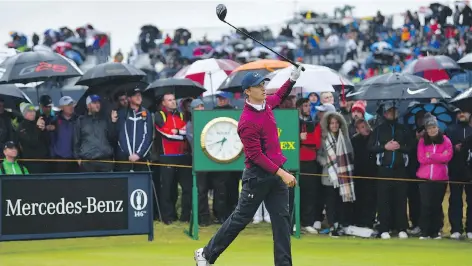  ?? STUART FRANKLIN/GETTY IMAGES ?? American Jordan Spieth was OK off the tee but really shone around the greens during the second round at the British Open on Friday at Royal Birkdale in Southport, England. Spieth shot 69 and leads by two strokes at the midway point of the season’s...