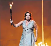  ??  ?? Supremely moving: Nina Stemme as Brünnhilde in Götterdämm­erung at the Royal Opera House