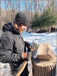  ??  ?? Paul-Robert Blackman uses the trees he cuts down to make art, furniture and handcrafts.