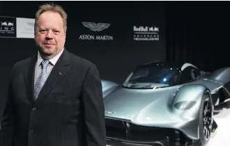  ?? LAURA PEDERSEN/FILES ?? Credited with overseeing an impressive turnaround of the company, Aston Martin CEO Andy Palmer is getting a big payout, including a 20-per-cent pay rise, for the company’s London flotation.