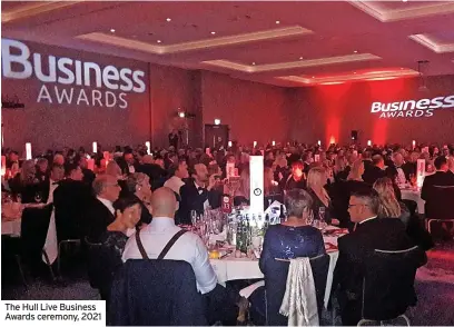  ?? ?? The Hull Live Business Awards ceremony, 2021