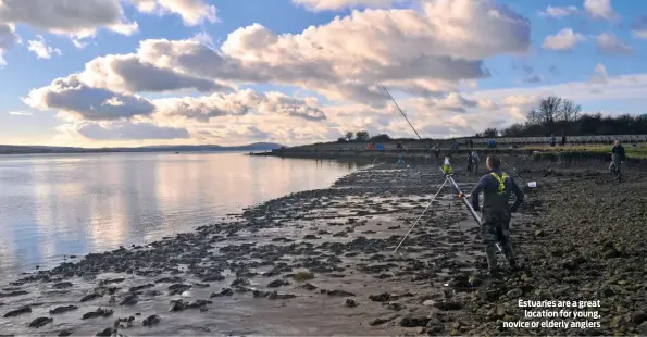  ??  ?? Estuaries are a great location for young, novice or elderly anglers