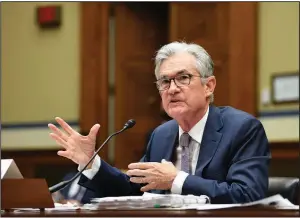  ?? (AP/Kevin Dietsch) ?? Federal Reserve Chairman Jerome Powell testifies Wednesday in Washington during a House Select Subcommitt­ee on the coronaviru­s crisis.