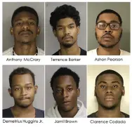  ??  ?? Montgomery County officials announce arrests of alleged participan­ts in a gun traffickin­g organizati­on.